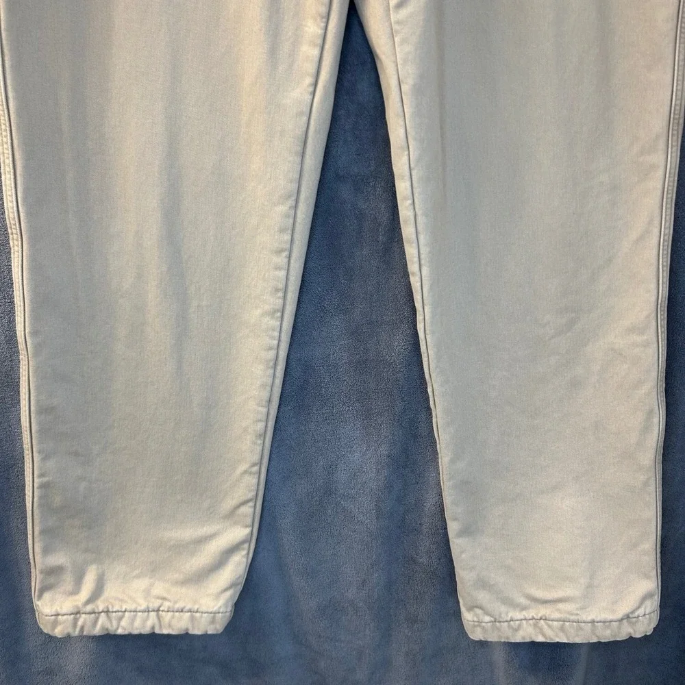 Lands End Mens 34x31 Traditional Fit Plaid Flannel Lined Chino Pants Khaki